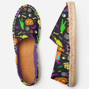 creepy halloween zombie spiderweb eyeballs  espadrilles