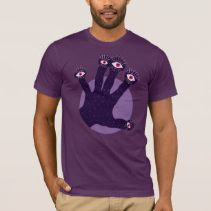 Creepy Hand With Watching Eyes Weird Digital Art T-Shirt