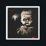 Creepy Haunted Doll Halloween Costume Party Napkins<br><div class="desc">Customize with any text.</div>