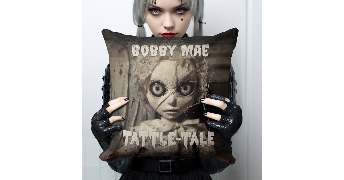Creepy Haunted Doll Horror Movie Throw Pillow Zazzle