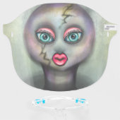 Creepy Haunted Doll Mask Face Shield (Front w/Glasses)