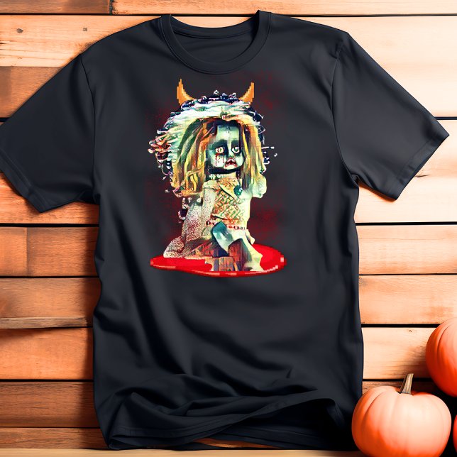 Creepy Haunted Doll Scary Horror Halloween T-Shi T-Shirt (Creator Uploaded)