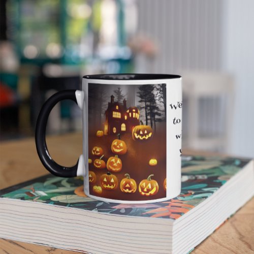 Creepy Haunted Halloween House  Mug