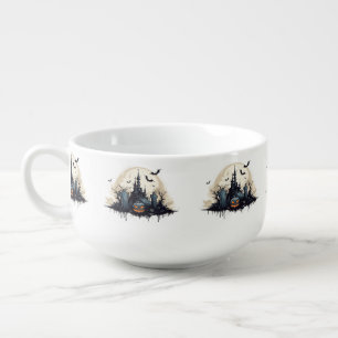 Creepy Haunted Halloween Soup Mug