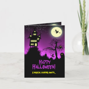 Creepy Haunted House Halloween Card