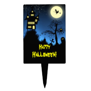 Creepy Haunted House Halloween Decorative Cake Topper