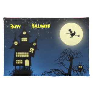 Creepy Haunted House Halloween Decorative Placemat