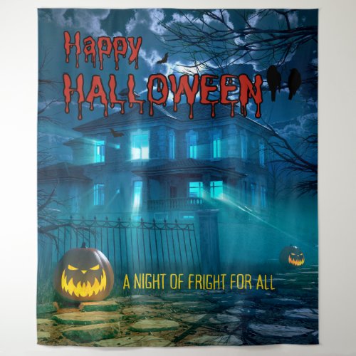 Creepy Haunted House Halloween Party Backdrop