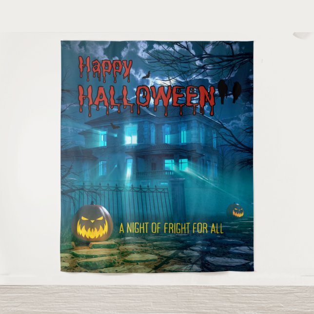 Creepy Haunted House Halloween Party Backdrop (Front)