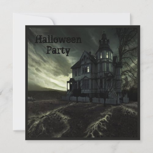 Creepy Haunted House Halloween Party Invitation