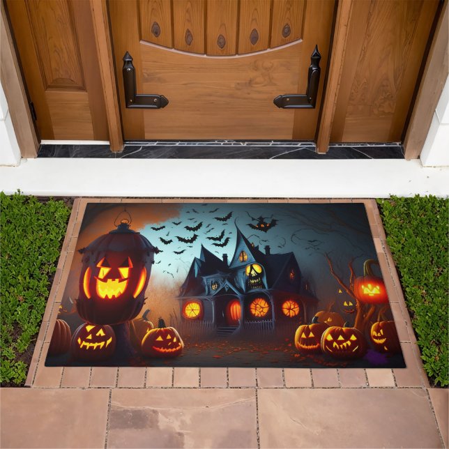 Creepy Haunted House Scene  Doormat (Outdoor)