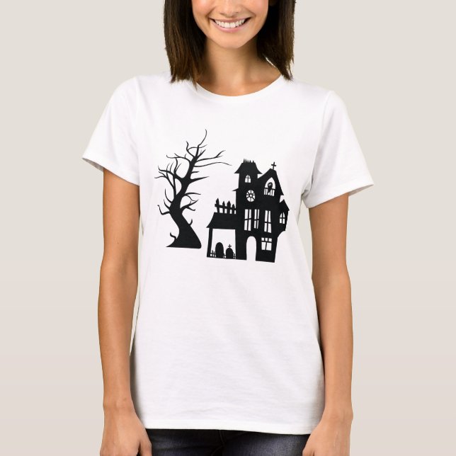 Creepy Haunted House Shirt - Gothic Halloween Tee! (Front)