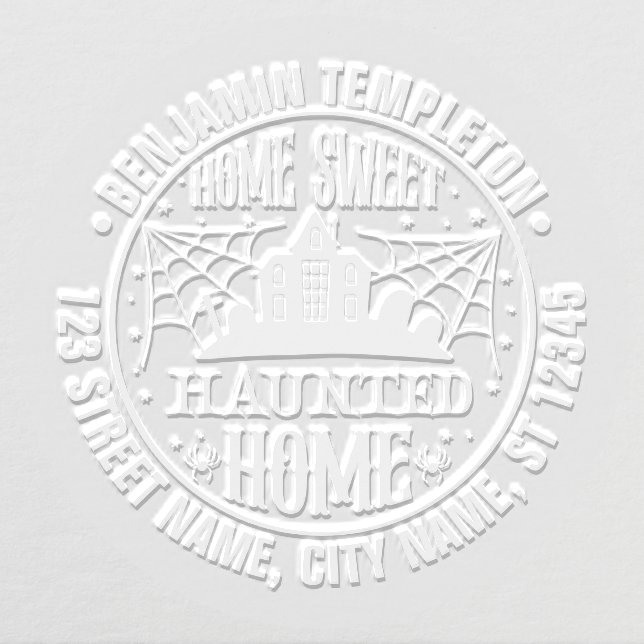Creepy Haunted House Spider Webs Name Address Embosser (Design)