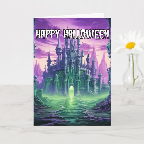 Creepy Haunted Mansion  Happy Halloween Card