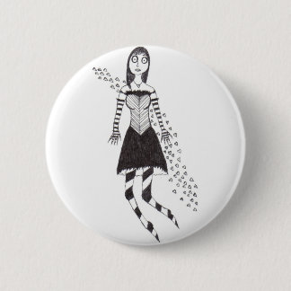 creepy heart girl pinback button