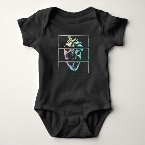 Creepy Heart Human Anatomy Witchy Emo Pastel Goth Baby Bodysuit