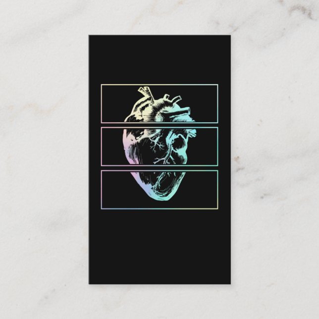 Creepy Heart Human Anatomy Witchy Emo Pastel Goth Business Card (Front)