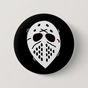 Creepy Hockey Mask Products Pinback Button