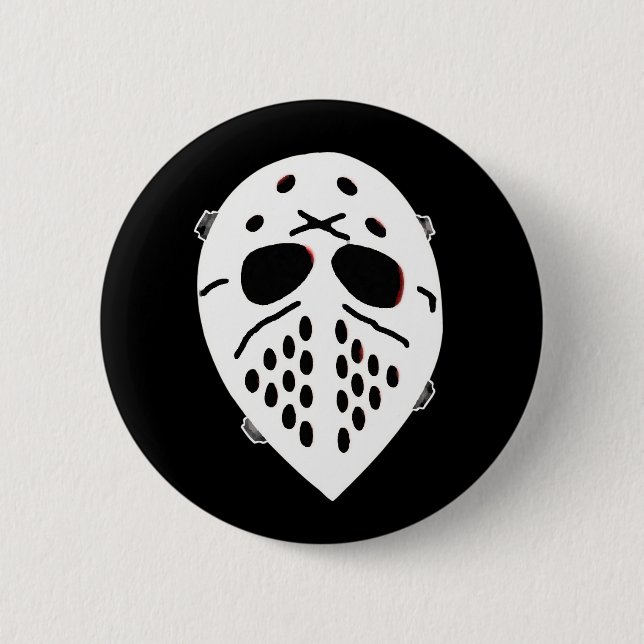 Creepy Hockey Mask Products Pinback Button (Front)