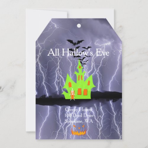 Creepy Hollow Halloween Haunted House Card