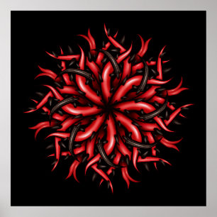 Creepy Horror Demon Tentacles Dark Art Poster