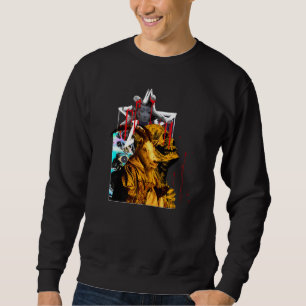 Creepy Horror Goat Priest Occult Collage Halloween Sweatshirt