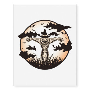 Creepy & Horror Scarecrow, Halloween Costume Gifts Temporary Tattoos