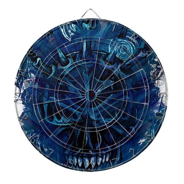 Creepy Horror Skull Dartboard With Darts (Front)