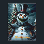 Creepy Horror Snowman Christmas Holiday Postcard<br><div class="desc">A creepy horror snowman AI generated art</div>