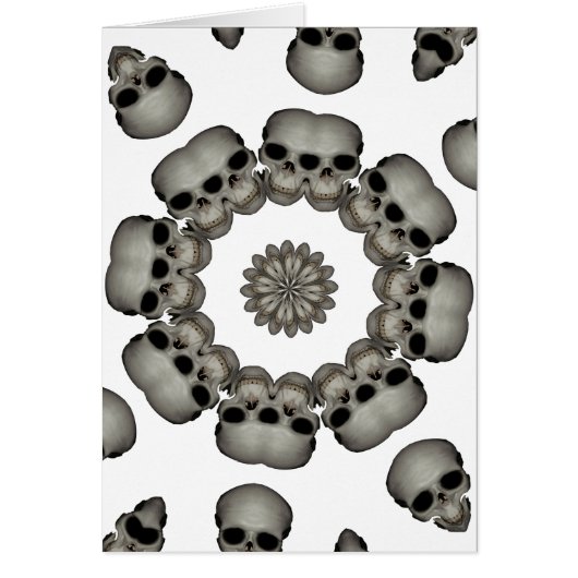 Creepy Human Skull Mandala Cards (Front)