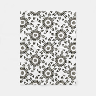 Creepy Human Skull Mandala Fleece Blanket