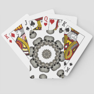 Creepy Human Skull Mandala Poker Cards