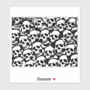 creepy human skulls pattern horror gothic dark art sticker