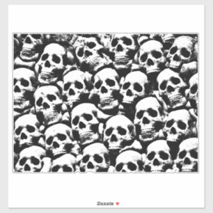 creepy human skulls pattern horror gothic dark art sticker