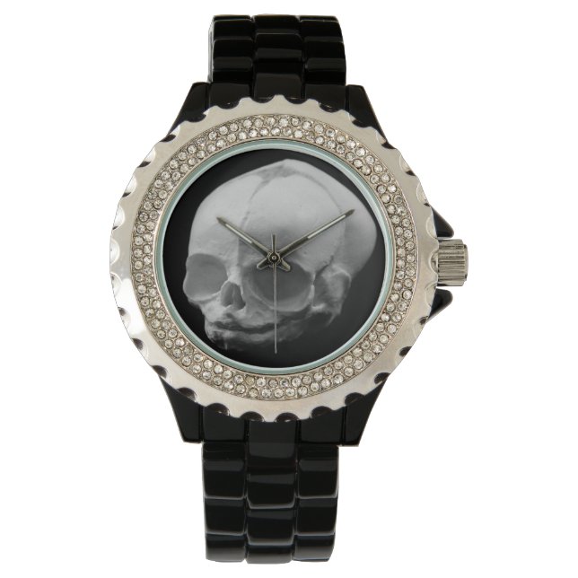 Creepy Infant Skull Gothic Ladies Wrist Watch (Front)