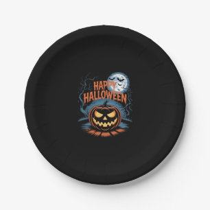 Creepy Jack O� Lantern Halloween Paper Plates