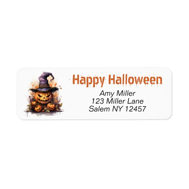Creepy Jack-O-Lantern Label (Front)