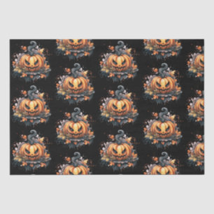 Creepy Jack-O' Lantern Pattern Halloween Tissue Paper