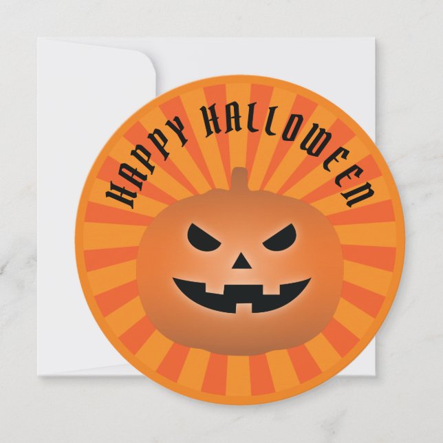 Creepy Jack O Lantern Pumpkin Halloween Party Invitation (Front)