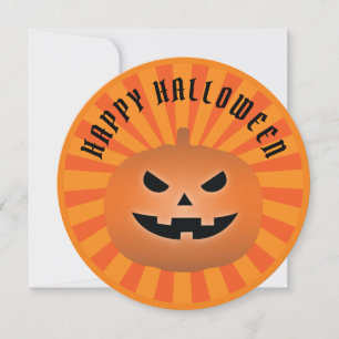 Creepy Jack O Lantern Pumpkin Halloween Party Invitation