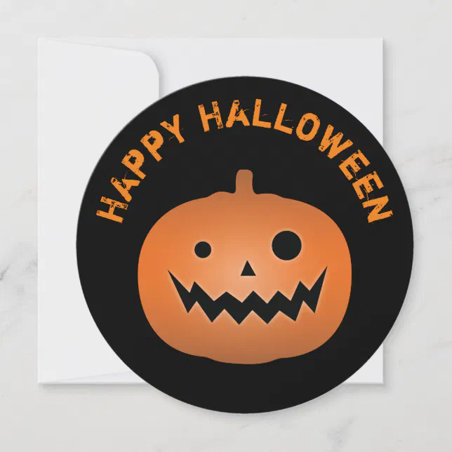Creepy Jack O Lantern Pumpkin Halloween Party Invitation | Zazzle