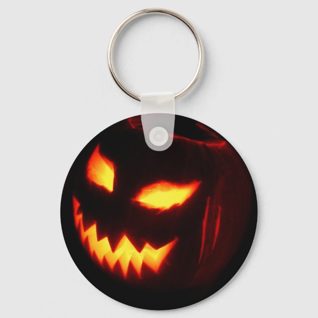 Creepy Jack o lantern pumpkin Keychain (Front)