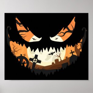 Creepy Jack O Latern Spooky Halloween Poster