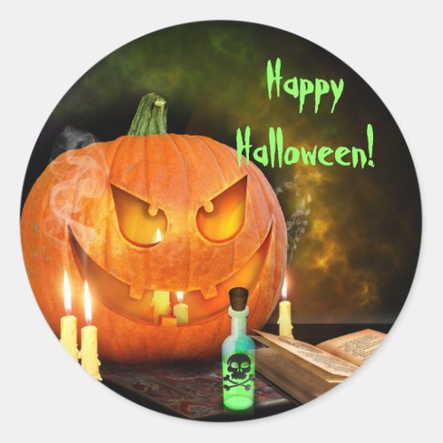 Creepy Jack OLantern Halloween Stickers