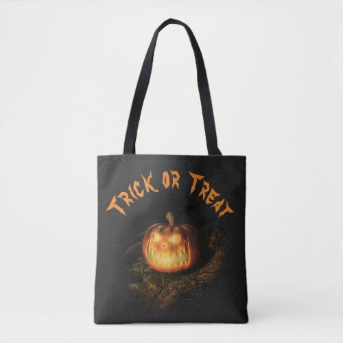 Creepy Jack oLantern Trick or Treat Halloween Tot Tote Bag