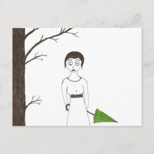 Creepy Jane Austen Rice Painting 2 Postcard