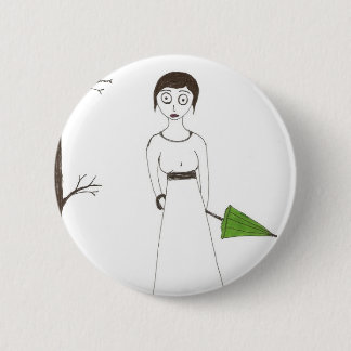 Creepy Jane Austen Rice Painting Pinback Button