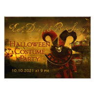 Creepy Jester Carnival Halloween Invitation