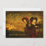 Creepy Jester Carnival Halloween Invitation at Zazzle
