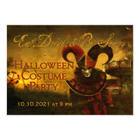 Creepy Jester Carnival Halloween Invitation